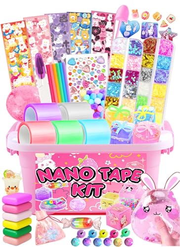 ZiZa Cute Nano Tape Bubble Kit for Kids, Nano Tape Squishy Maker Making Kit, Toys for Girls with Step-by-Step Video Tutorials