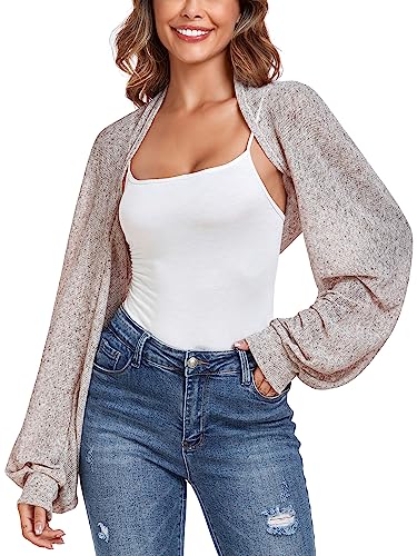 Image of ZAFUL Women's Sheer Shrug Y2K Long Sleeve Cardigans 2026 Irregular Tie Front Bolera
