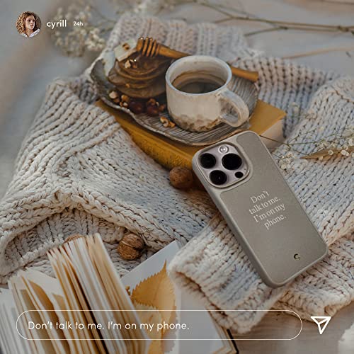 Image of CYRILL Kajuk Mag Compatible with iPhone 14 Pro Max Case (2022), Premium Vegan Leather Case with MagSafe and Full Body Protection - Me Time Cream