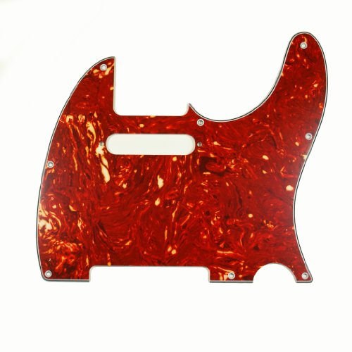 (D19)Custom 4 Ply Guitar Pickguard for Tele Standard -Tortoise Red