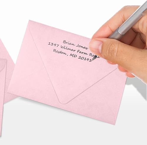 Miniatura 6 de LUXPaper Sobres de invitación con solapa de contorno A1 de 4 barras  3 58 pulgadas x 5 18 pulgadas  Rosa caramelo  Texto de 80 libras  50 cantidad