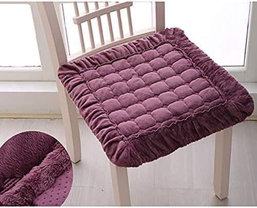 Plush Seat Cushioning Super Soft Chair Cushion with Ties Nonslip Chair Cushions for Dining Chairs for Home Office Kitchen Indoor-Purple 25x25cm(10x10inch)