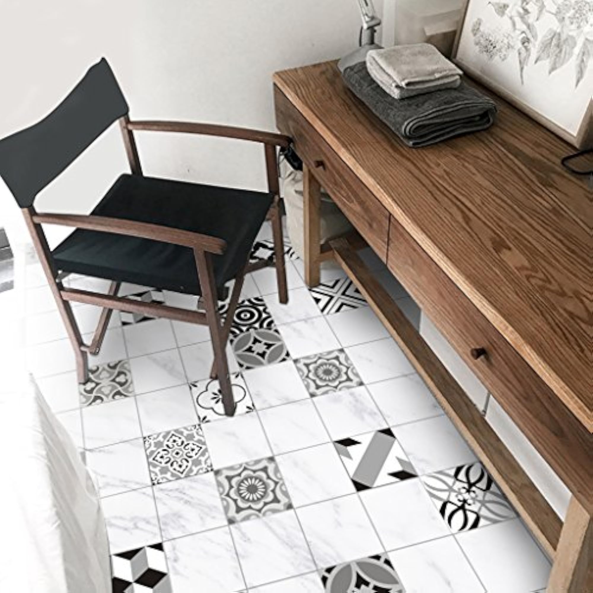 12Pieces Mosaic Wall Floor Tiles Sticker Decal