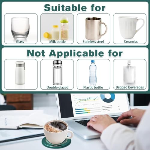Image of Drumstone USB Electric Coffee Mug Warmer | Fast Heating Beverage Cup Warmer with 3 Temperature Settings | Auto Shut-Off | Coffee, Tea & Milk Mug Warmer for Home & Office Desk