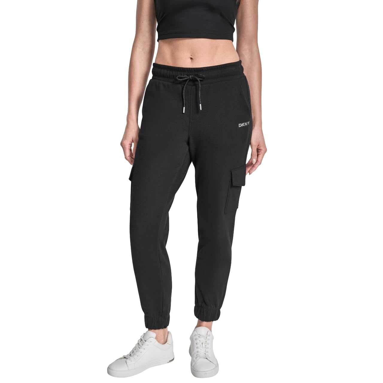 

                                                    DKNY Women's Metallic Bubble Logo Slim Fit Cargo J