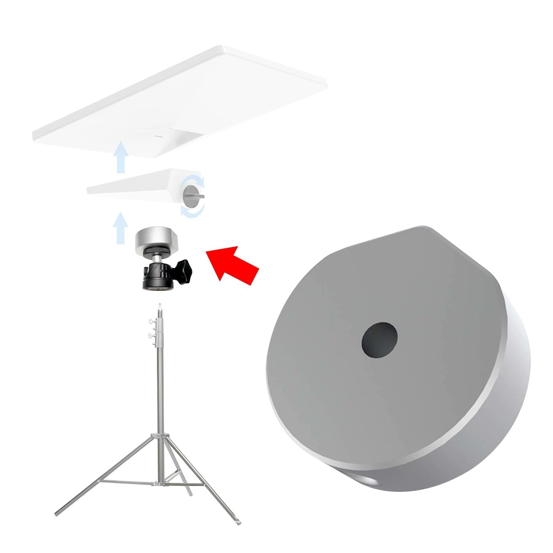 Starlink Mini-Stativadapter Robuste Aluminium-Montage Mit 1/4"-20 & 3/8"-16 Gewinde Kompatibel Mit Mini-Starlink-Rohradapter Und Flachmontage Ideal Für Starlink Mini 2025