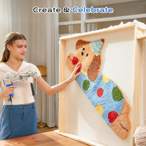 Image of BESGEER Rug Tufting Gun with Carpet Trimmer Kit, Rug Gun with Tufting-Shears with Tufting Cloth, 2 in 1 Cut & Loop Pile Carpet Gun and Carving Clippers, Tufting Gun Machine Kit for Beginners