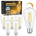 Dimmable LED Edison Bulbs 9W (80 Watt Equivalent) 1100 Lumens, 4000K Daylight White, ST64 E26 Base LED Light Bulbs, Vintage Clear Glass LED Filament Bulb for Home Lamp, Wall Sconce, Chandelier, 6 Pack