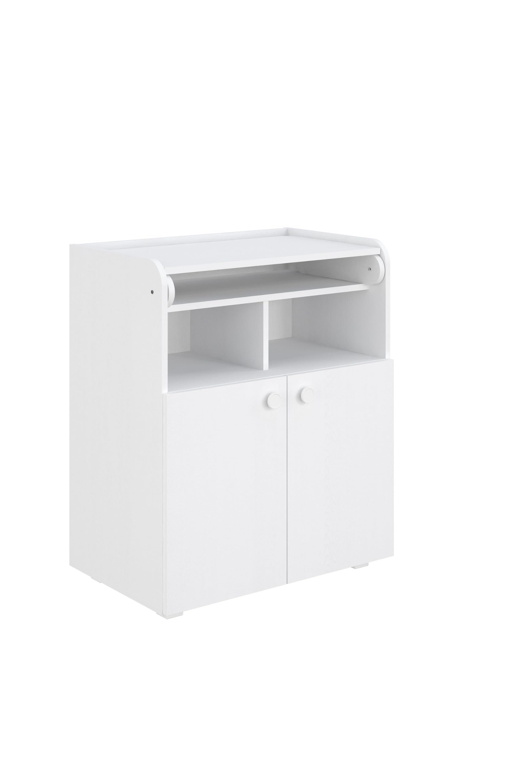 Shefa Cómoda Cambiador Bebé 700 con Superficie Plegable y Compartimentos de Almacenaje Madera Aglomerado Blanco 70x47x86 cm