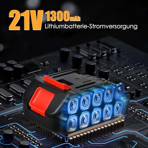 Kabellose Fliesen Vibrations Nivelliermaschine 21V 130 mm Saugnapf 0-13500RPM mit 2PCS Batterien, 5 einstellbare Geschwindigkeiten, hohe Ladekapazität, vergrößerter Saugnapf mit Wasserwaage