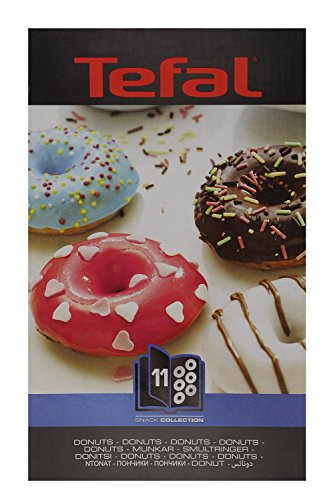 Tefal Platte Backform Donuts Nummer 11, passend für Tefal Snack Collection SW852, SW853, SW854, SW857 und Snack Time SW341, SW342, Rezepte, Aufbewahrungs-Box, spülmaschinengeeignet, schwarz, XA8011