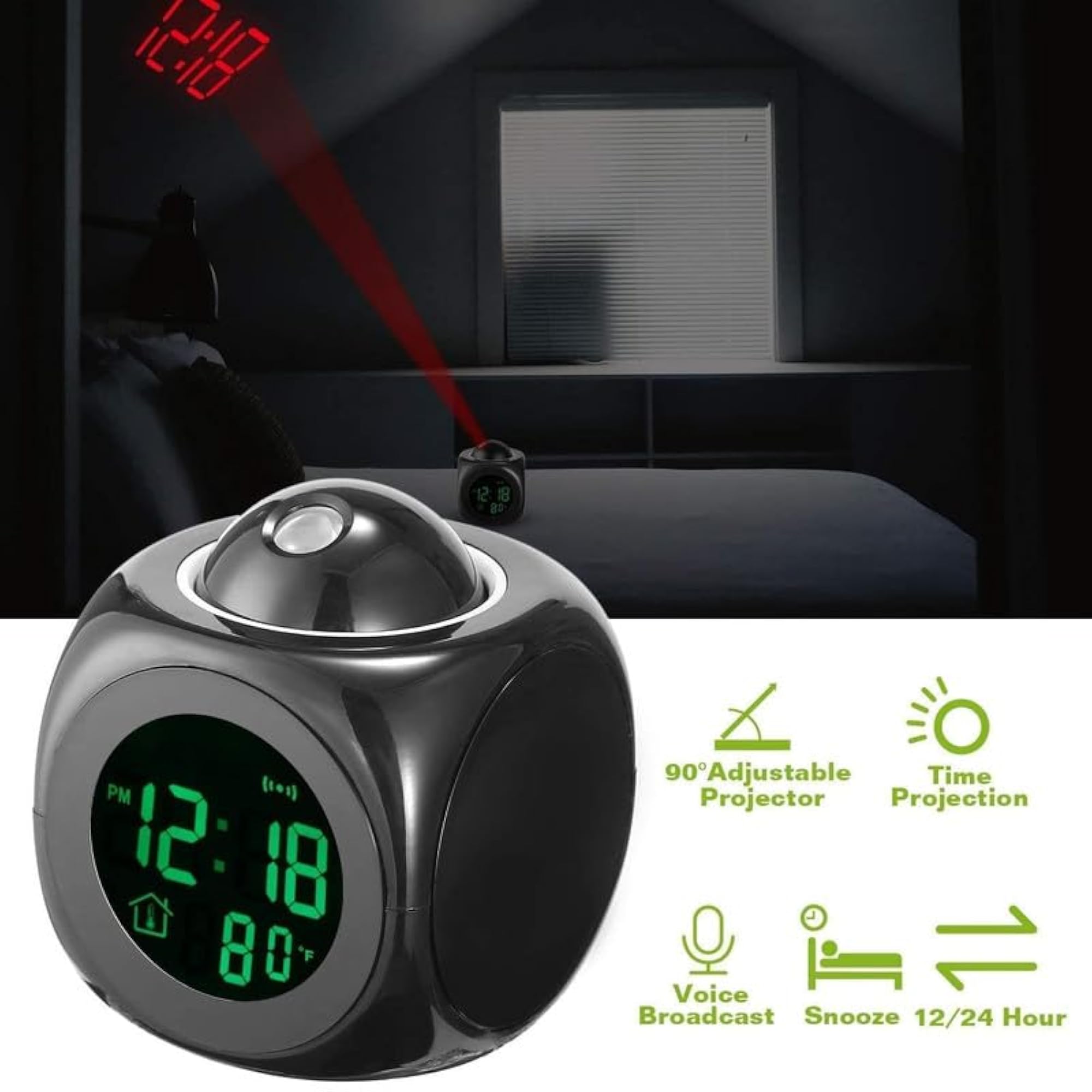 Plastic LCD Talking Digital Alarm Clock