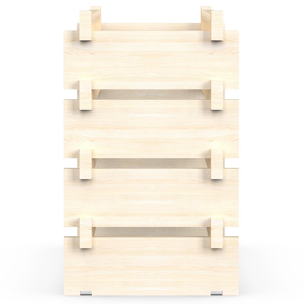 BAKAJI Wijnrek van hout met 32 vakken voor wijnflessen, champagne, flessenhouder voor de vloer, kelder, hoek bar voor woonkamer, keuken, bistro, restaurant, 90 x 30 x 54 cm