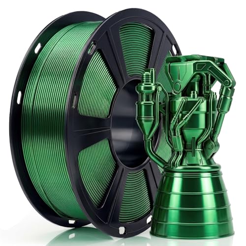 Image of Metallic PETG Filament 1.75mm, 3D Printer Filament with Stunning Metal Luster, + /- 0.02mm Precision, 1kg Spool (2.2lbs) for FDM Printers, High Strength & Odorless, Green
