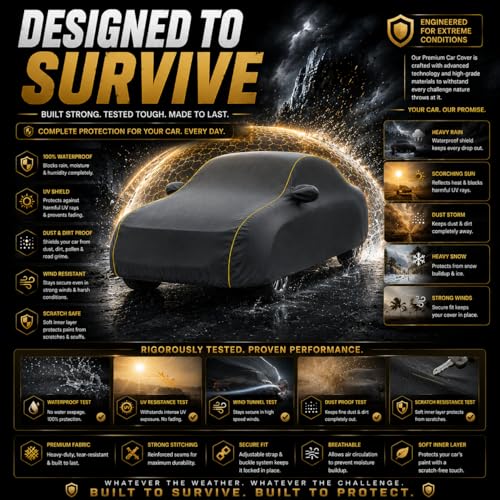Image of Back-Boo Heavy Waterproof XUV 3XO Car Cover | Polyester Car Body Covers for Rain & Sun | UV Protection, Dustproof, Scratch Resistant, Windproof, Heat Resistant, Custom Fit - (Grey)