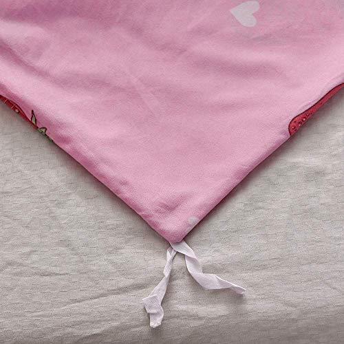 Lightweight Hotel Luxury Duvet Cover 3 Piece Set-Kids Kawaii Cute Fruit Strawberry Ultra Soft Premium Microfiber Breathable Comforter Cover With Zipper Closure, Corner Ties Full/Queen (90X90 Inches) … #TOP7