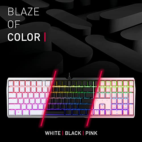 Image of Cherry MX 3.0S, Wired Mechanical Gaming Keyboard, Robust Aluminum Housing, RGB-Lighting, Full Key Rollover, Anti Ghosting, MX RED Switches, White