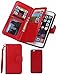 For iPhone 6/6s Wallet Case,Valentoria Leather Wallet Case Magnetic Detachable Slim Back Cover Card Holder Slot Wrist Strap(iPhone 6/6s, Red)