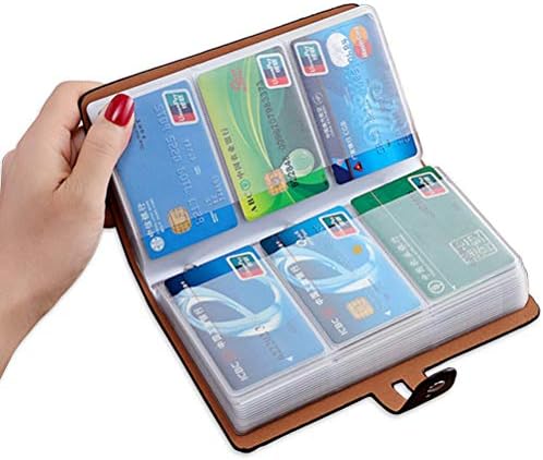 RFID Credit Card Holder, Leather Business Card Organizer with 96 Card Slots, Credit Card Protector for Managing Your Different Cards and Important Documents to Prevent Loss or Damage