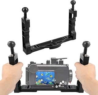 BGNing Underwater Handle Tray, Camera Dual Handheld Diving Tray, Hand Grip Stabilizer D60mm 8