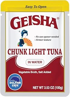 GEISHA Chunk Light Tuna in Water 3.53oz (Pack of 24), Tuna| HALAL & Kosher Certified – Gluten Free – Wild Caught – Dolphin Safe Catch – Good Source of Protein