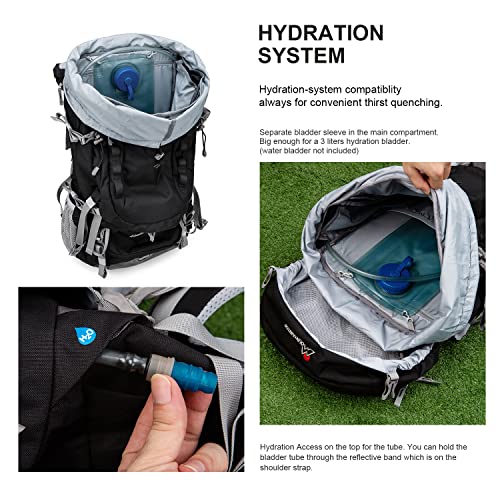 Foto von MOUNTAINTOP Trekkingrucksack 80L mit Wanderstöcke Wanderrucksack Herren Damen mit Trekkingstöcke Reiserucksack mit Regenschutz für Outdoor Reisen Camping Trekking