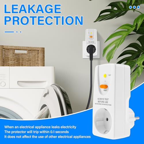 Miniatura 5 de Interruptor De Protección Fi, Enchufe De 16 A, Ultra Seguro, Antifugas, Enchufe De Protección Personal, Resistente Al Fuego, Adaptador De Protección Personal, Enchufe De Protección Para Dispositivos