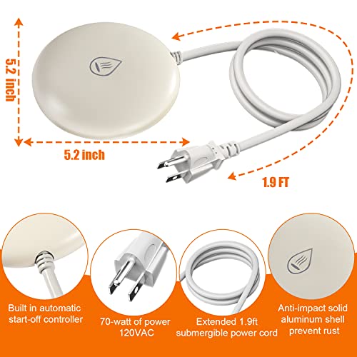 image for YaNovate Bird Bath Deicer for Outdoors in Winter, 2023 Birdbath Deicer