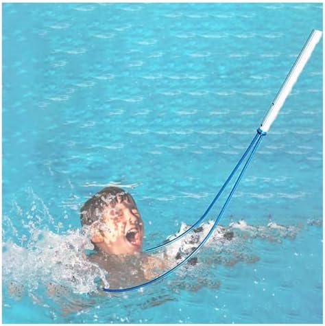 Lifesaving Hooks Lightweight Lifeguard Pole, 16.4 ft Emergency Lifeline for Swimming Safety, Retractable Safety Stick for Pools & Unsafe Water Environments