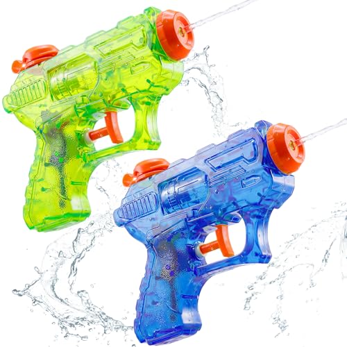 Updated No-Leak Mini Water Guns for Kids Small Squirt Guns 140 Shots Per Fill Summer Water Blaster Pool Beach Toys2 Pack