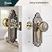CEYMIO Antique Brass Door Knob Privacy Bedroom Bathroom with Lock, Vintage Interior Door Handle with Plate for Hallway, Closet, Farmhouse Style(1 Pack)