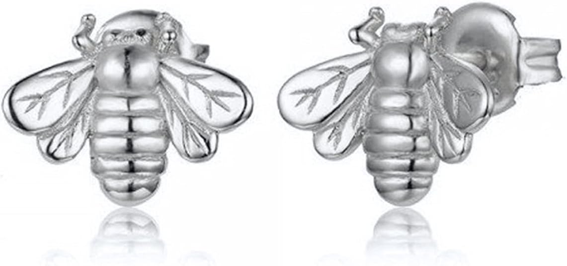 Namana Orecchini Donna Ape In Argento 925 – Orecchini A Lobo Con Zirconia Cubica E Smalto Nero, Gioiello Regalo In Confezione Elegante