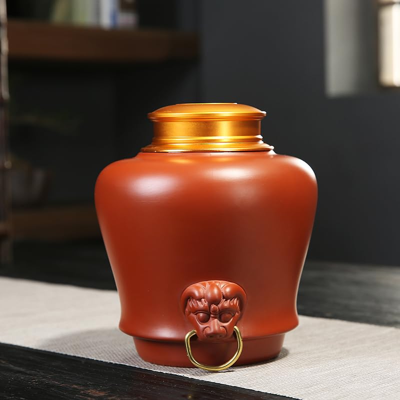 ティーオーガナイザーとストレージ クリエイティブな茶葉保存容器ジャー 蓋付き セラミックジャー 小型密閉ジャー レトロティーセット tea ホーム＆キッチン  茶筒中国の小さな瓶収納瓶セラミックレトロクッキージャー(Blue) ティーオーガナイザーとストレージ 紫砂プーアル茶ケーキ収納家庭用茶瓶キッチンスパイス瓶レトロ密封された保存瓶 キッチン用茶筒 (Co