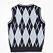BASADINA Boys Argyle Sweater Vest V-Neck Uniform Sleeveless Vest Kids Over Size Casual Knit Sweaters for Children 5-14Y Navy Blue