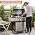 Sophia & William 4-Burner Gas BBQ Grill with Side Burner and Porcelain-Enameled Cast Iron Grates 42,000BTU Outdoor Cooking Stainless Steel Propane Grills Cabinet Style Garden Barbecue Grill, Silver