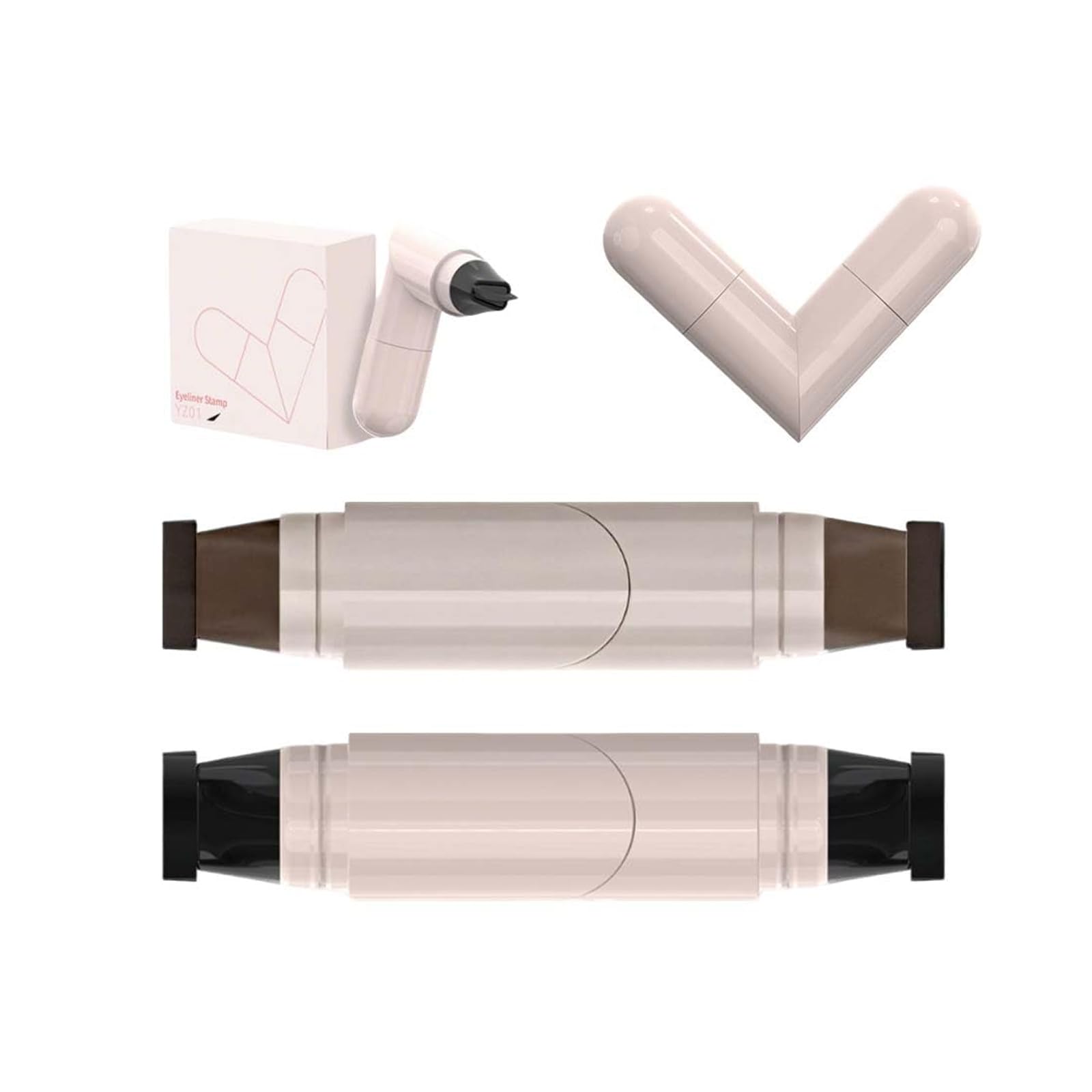 2PCS Gel Eyeliner Pencil Set, Foldable Eyeliner Stamp for Perfect Wings