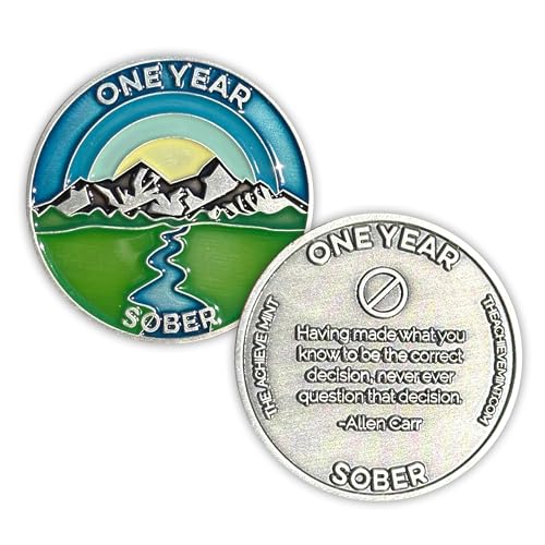 Image of The Achieve Mint 1 Year Sober Token - Non-AA, Non-Religious Sobriety Gift for Men & Women