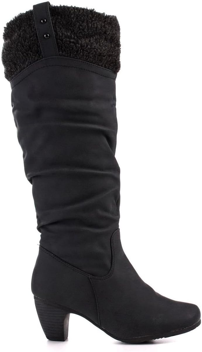 Botas Negras de Mujer con tacón bajo 41 (T995) : Amazon.es: Zapatos y  complementos