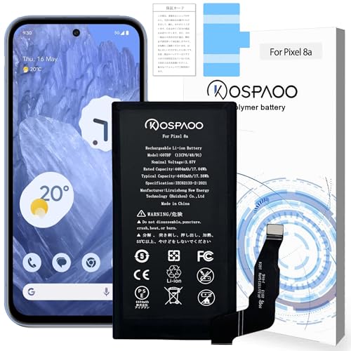 Google Pixel 8a 本体　バッテリー100% Amazon | KOSPAOO for Google Pixel 8a バッテリー 第8a世代 交換 容量