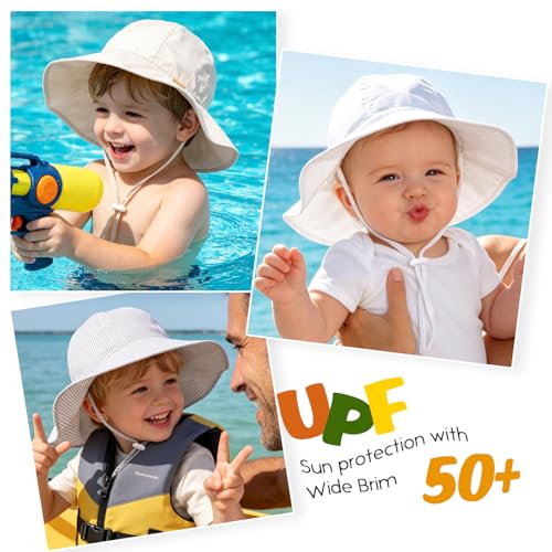 Baby Sun Hat Infant Toddler Summer Bucket Hat Kids Cotton Beach Sun Hats for Baby Boys Girls Child 6-24 Months — view 6