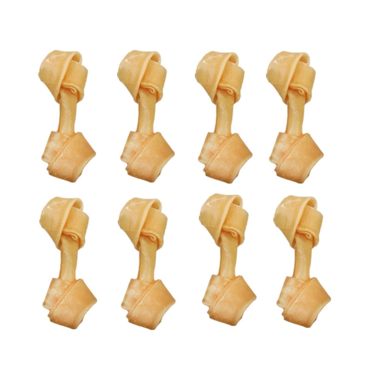 100% Natural Chew Bone Dog Bone Special 5 cm x 8 Pieces Made of Pressed Cowhide Knotted Chew Bones for Puppies and Small Dogs, Quality Chewing Item without Chemicals