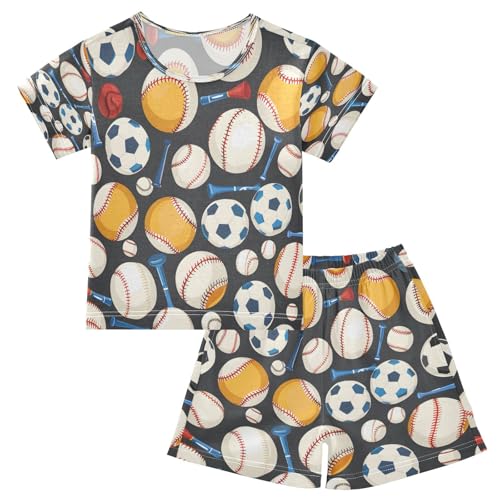senya Short Sleeve Pajamas Sets Summer Cotton Sleepwear Baseball Soccer