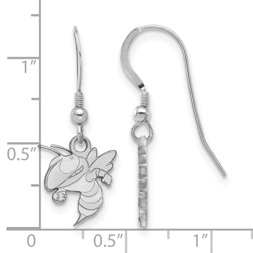 Georgia Tech Small (1/2 Inch) Dangle Earrings Wire (Sterling Silver)