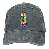 Baseball Hat Tie Dye Peace Sign Cotton Adjustable Dad Cap Unisex Adult Vintage Trucker Hats for Women Men Outdoor Sport