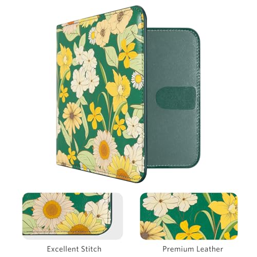 Image of CoBak Car Registration and Insurance Holder - Vehicle Glove Box Car Organizer, Auto Truck Comparment Accessories Case for Essential Document, Driver License, Cards (Blossom Forest Green)
