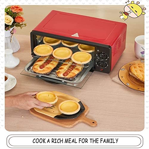 12L mini-oven, elektrische oven multifunctionele heteluchtoven duurzaam gehard glazen deur snelle verwarming ruimtebesparend, rood - Afbeelding 4