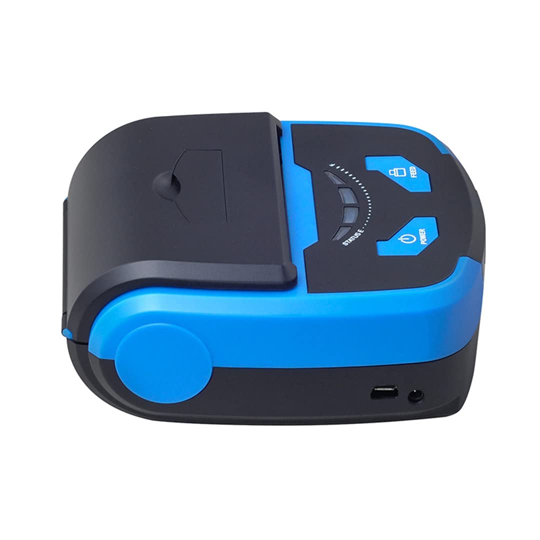 Imprimante Thermique Portable 80 mm Bluetooth Prise en Charge l'impression Grande Vitesse multilingue Max 70 mm/Sec, Faible Bruit