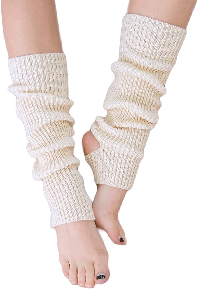 Knitted Stirrup Leg Warmers for Girls & Women - Extra Soft Long Leg Warmers for Winter, Yoga & Dance2