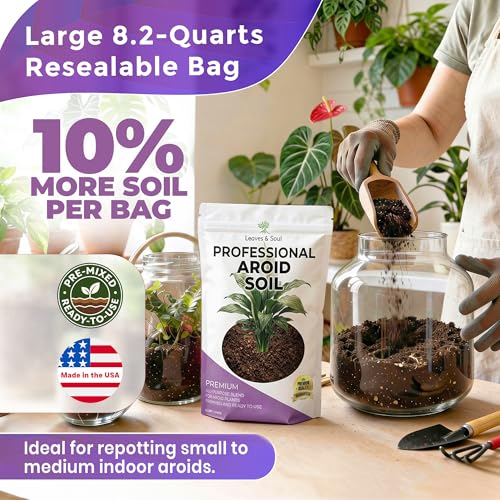 Professional Aroid Soil 8.2 Quarts Ready to Use, Premium Aroid Potting Mix for Indoor Plants, Peat Moss Coco Coir Perlite Dolomite, Well Draining Aroid Plant Soil Made in USA by Leaves and Soul - Image 5
