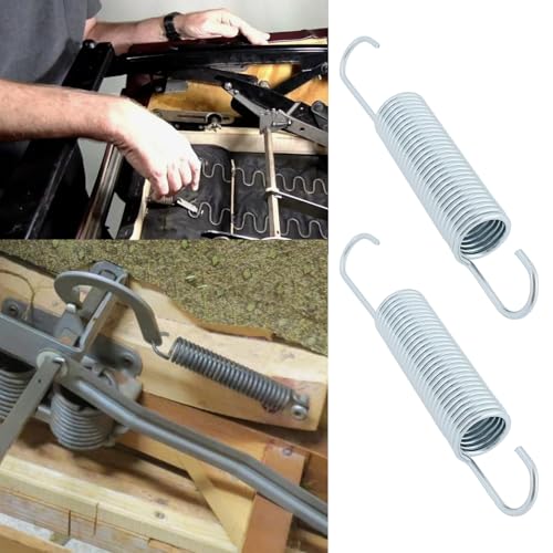 Briny River 4 Stück 125x18x2mm Liegestuhlfedern Verzinkter Stahl Doppelhaken-Zugfedern Ersatzteil Geeignet für Liegestühle Und Sofas